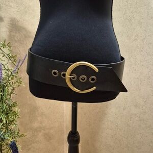 Black Belt with Gold Buckle
